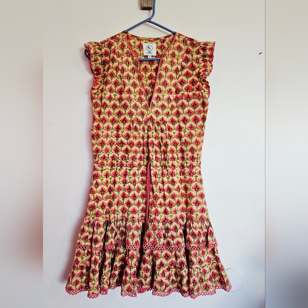 Tuckernuck Peach Lexy London Mini Floral Dress Size 6 - Picture 2 of 6